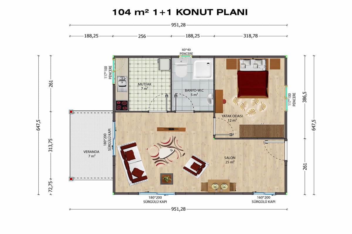 104m2 Çelik Ev - Görsel 2