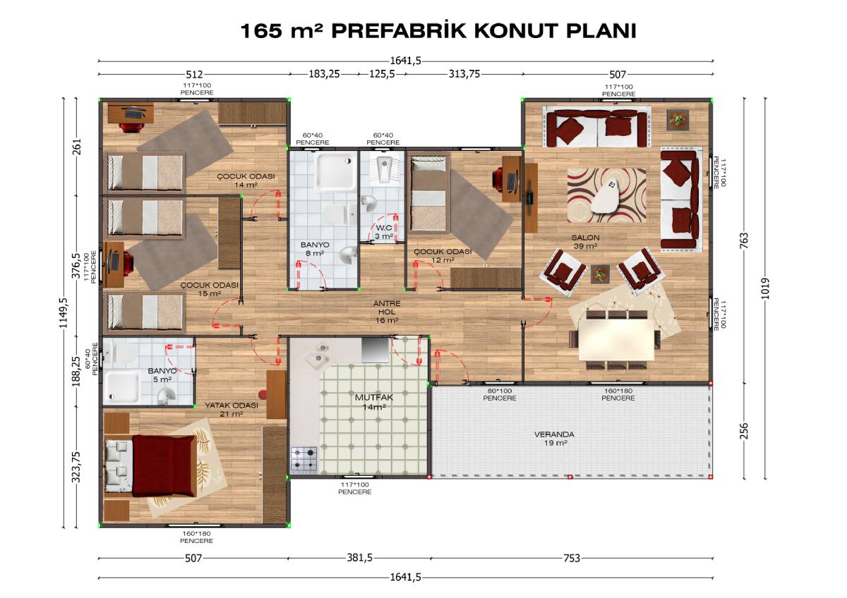 165m2 Prefabrik Ev - Görsel 2