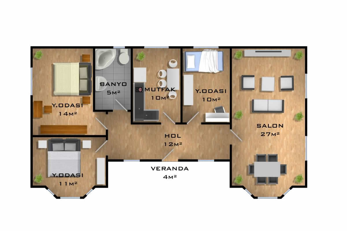 98m2 Çelik Ev - Görsel 2