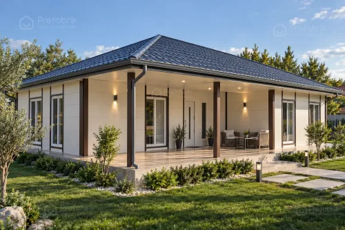 125 m² Çelik Ev 3+1 tek katlı prefabrik ev