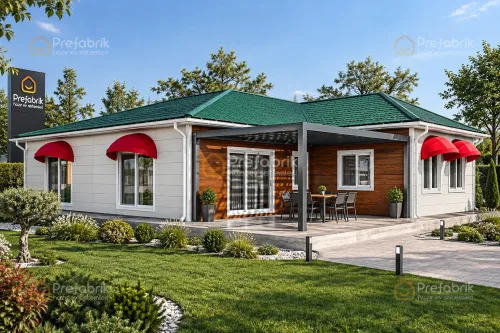 146 m² Çelik Ev 2+1 tek katlı prefabrik ev