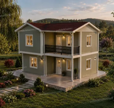 108m2 iki katlı Prefabrik ev fiyatları