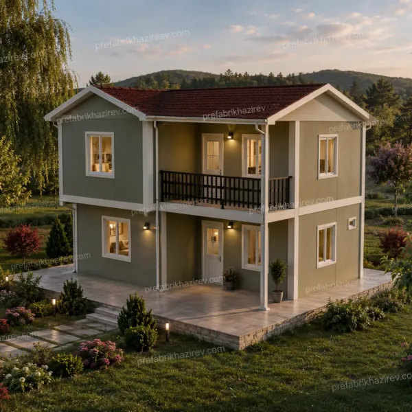108m2 iki katlı Prefabrik ev fiyatları