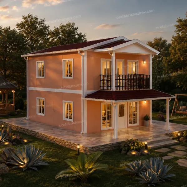 120m2 iki katlı Prefabrik ev fiyatları