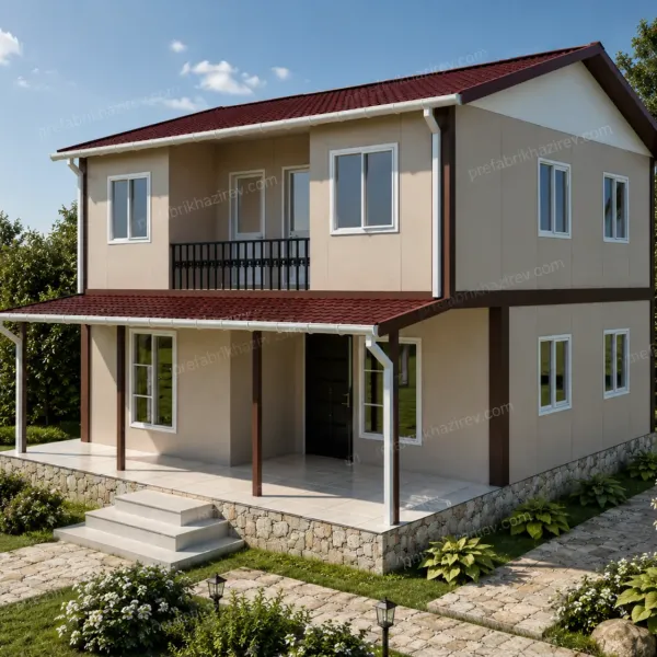 131m2 iki katlı Prefabrik ev fiyatları