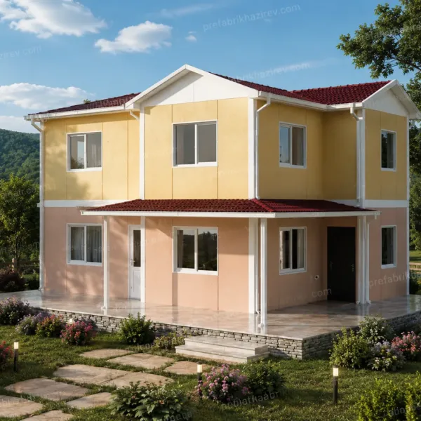 142m2 iki katlı Prefabrik ev fiyatları