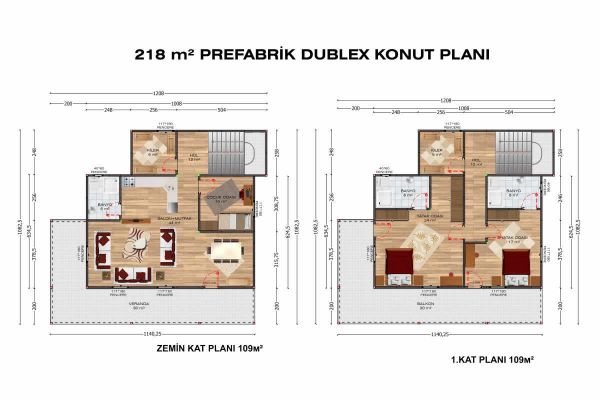 218m2 Çelik ev Fiyatları Planı